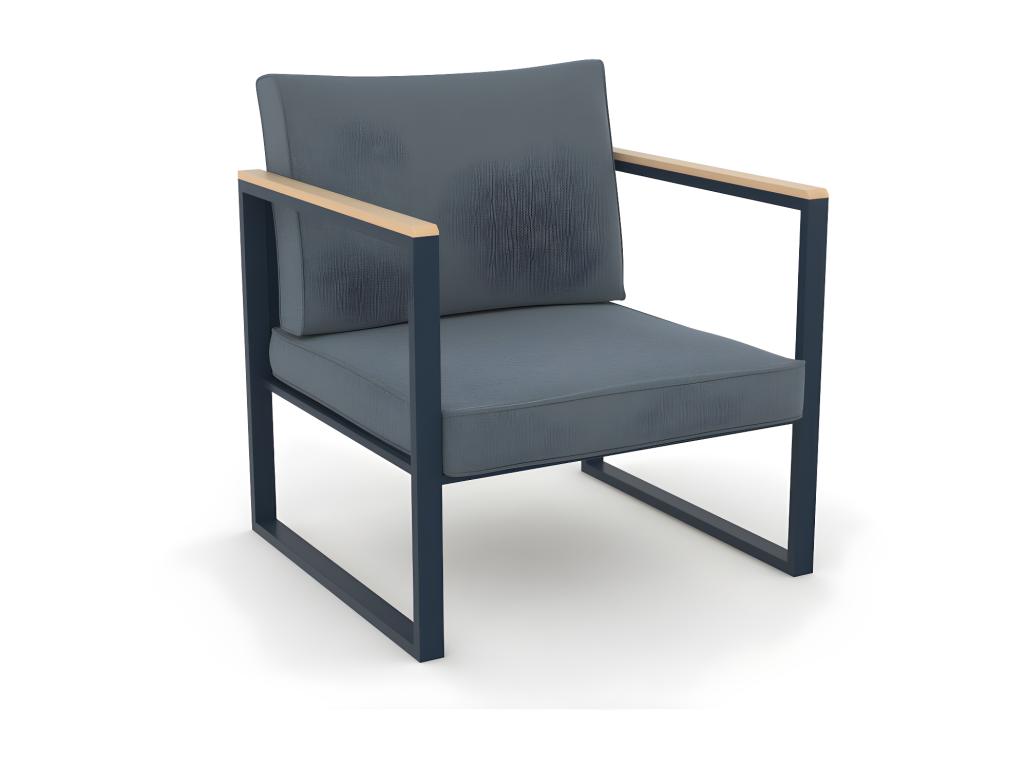 Chicyla YPKF35378 5-Seater Aluminium and Polywood Garden Furniture Set in Grey and Natural