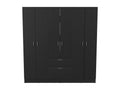 Decohaute 6-Door Wardrobe with Drawer and Cabinet, 181 cm x 162 cm x 47.29 cm, Black, BOGO62990