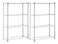 Pack of 2 metal shelving units with 4 adjustable shelves, 137x91.4x35.5cm, 320Kg, 7house QKHV41184