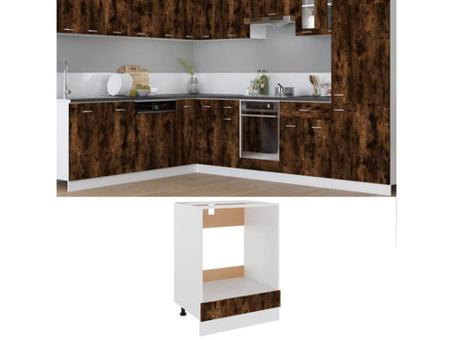 Armoire à four Chêne fumé 60x46x81.5 cm Bois d'ingénierie UDOK78557