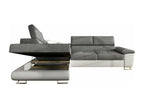 Domopure 166 Grey Corner Sofa with Sleeping Function and Bedding Box, 270x202x71cm, IPDM09690
