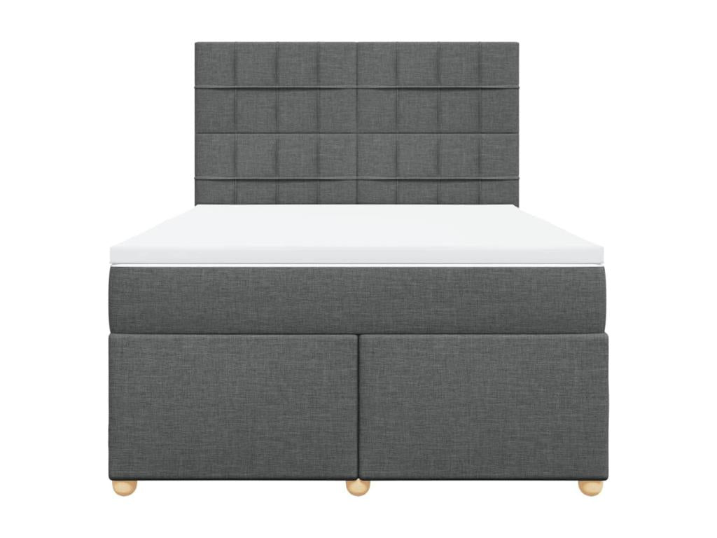 Sommier à Domopure de lit avec matelas Gris foncé 160x200cm Tissu IVOG89404