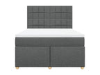 Sommier à Domopure de lit avec matelas Gris foncé 160x200cm Tissu IVOG89404