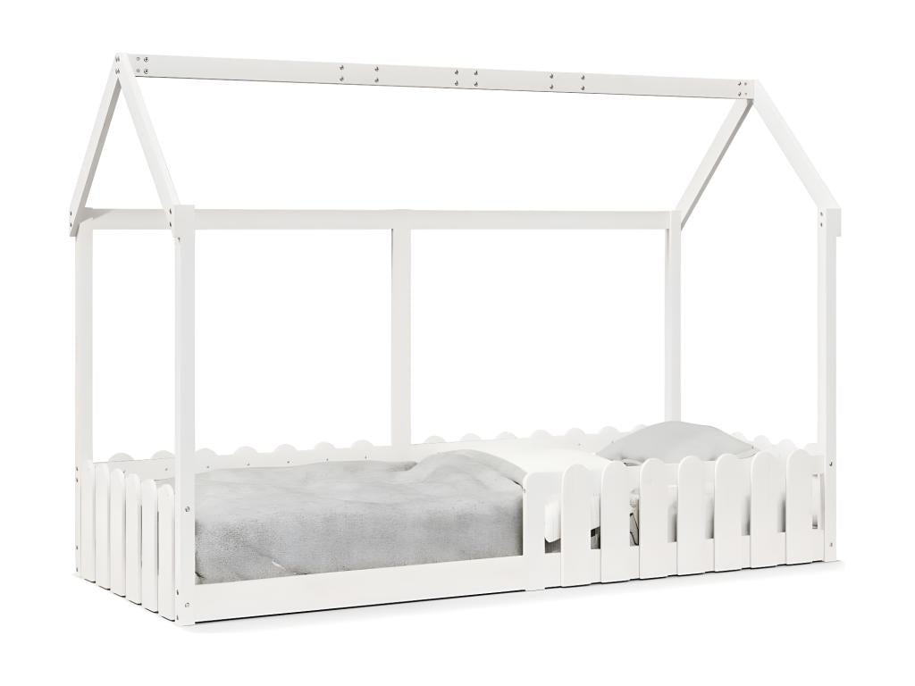 Children's bed frame in the shape of a house, 80x200cm, solid pine wood XPAF99310