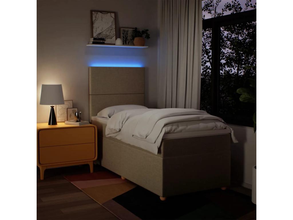 Domopure bed base with mattress, Cream 80x200 cm, Fabric QOAF67722