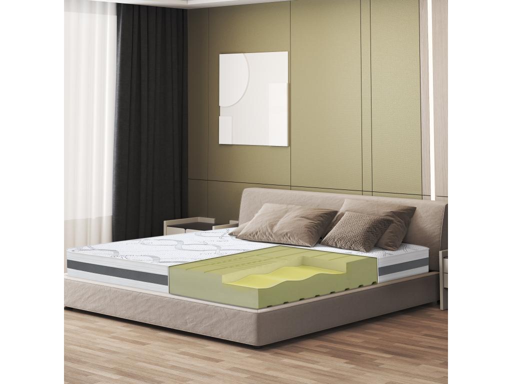 Domopure Double Mattress - Size 220x220 with Memory Foam - Premium Quality - Height 20 cm - Made in Italy EYTS33170