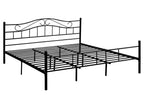 Domopure Double Bed Frame, Powder-Coated Steel, 180x200cm, Black, Domopure PRSS70421