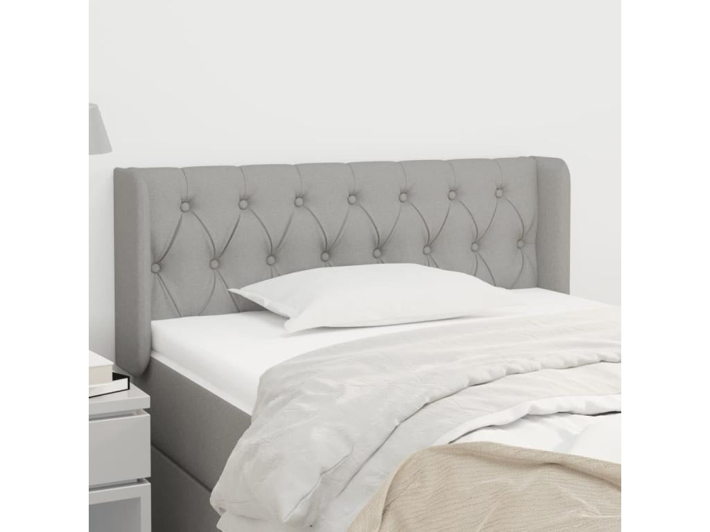 Tête de lit avec oreilles Gris clair 103x16x78/88 cm Tissu YMBW13177