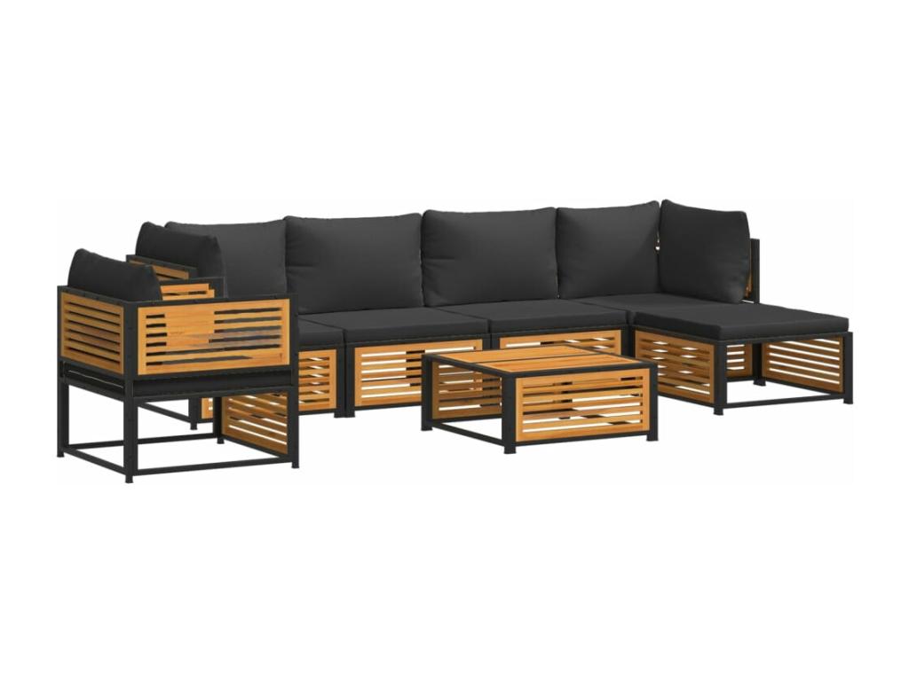 Decohaute RRWO96004 7-piece solid wood garden furniture set with cushions