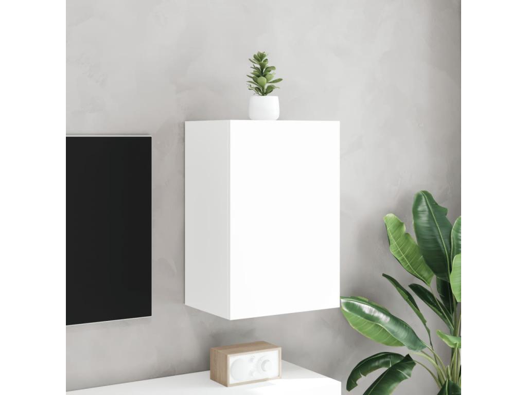 Meuble TV mural blanc 40.5x30x60 cm bois d'ingénierie FONX56071