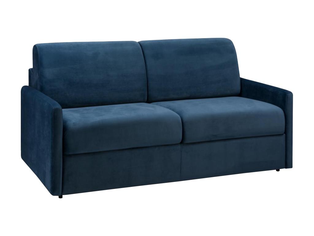 3-seater express convertible sofa in midnight blue velvet - Chicyla bed, 140 cm wide - 18 cm Chicyla mattress GKMN33969