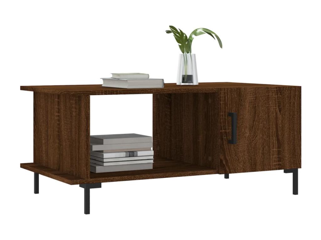 Table basse chêne marron 90x50x40 bois d'ingénierie LWGX82623