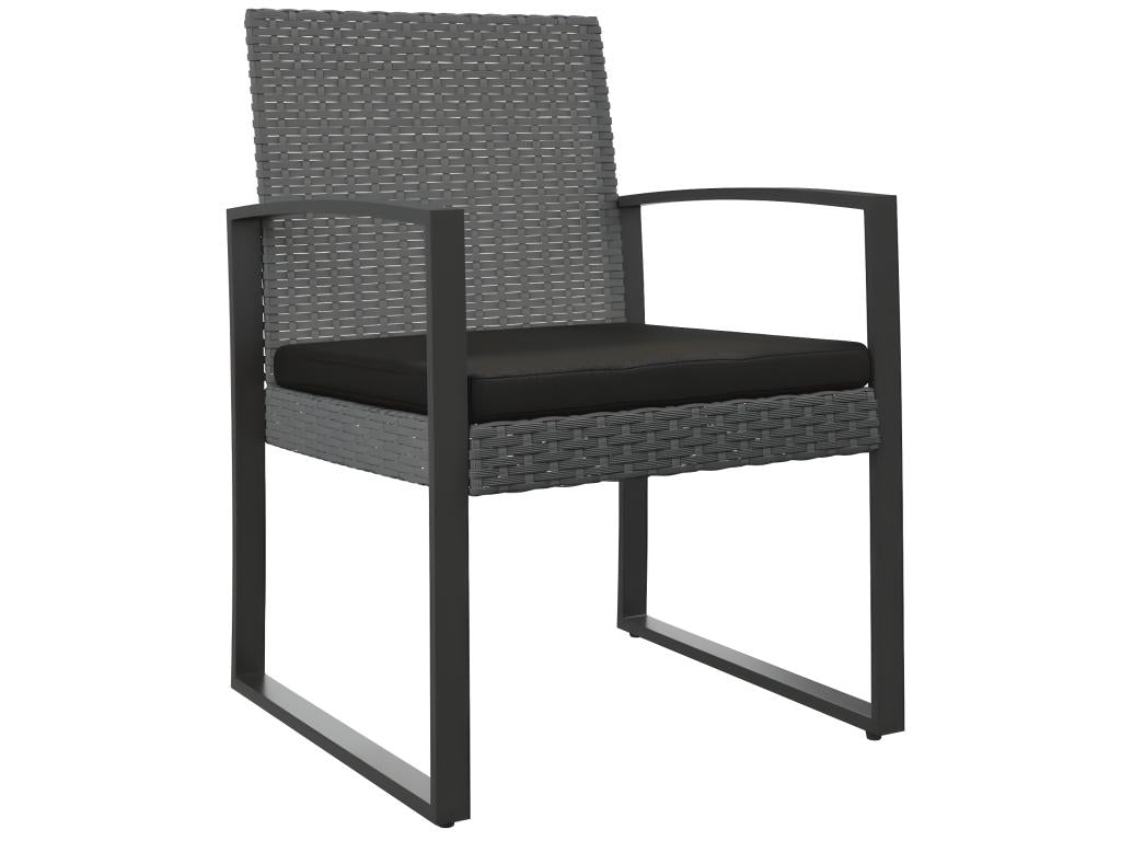 Chaises à manger de jardin lot de 2 gris foncé rotin PP OKYJ81882