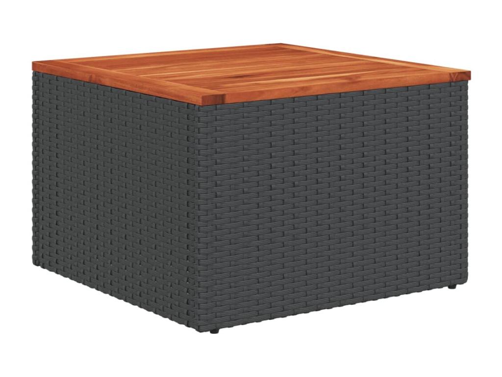 11-piece garden furniture set with cushions, black woven resin FRQS77458