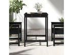 Black garden table 82.5x82.5x110 cm solid pine wood BBYN81950