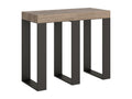 Extendable console table 90x40/300 cm Sintesi Natural Oak with Anthracite frame POLO64967