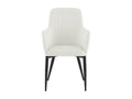 Domopure chaise de salle à manger avec accoudoirs velourss côtelé blanc RWFT61827