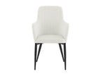Domopure chaise de salle à manger avec accoudoirs velourss côtelé blanc RWFT61827