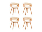 Chaises à manger lot de 4 crème bois courbé et similicuir ELOK18669