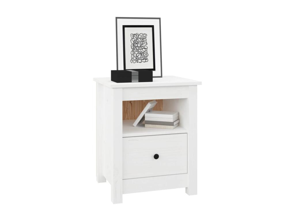 Tables de chevet 2 pièces Blanc 40x35x49 cm Bois de pin massif LGLD24881