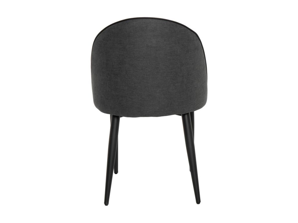 Chaise en velours confortable avec pieds en métal noir Decohaute – Style moderne-Couleur Gris foncé SBWL33909