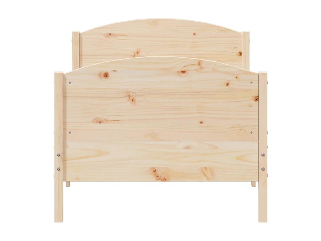 Bed frame and headboard 100x200 cm solid pine wood CODF52375