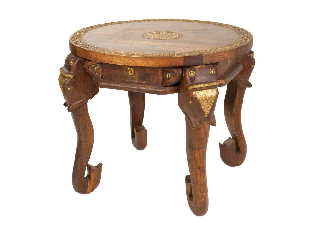 Brown wood and metal coffee table 52x52x40h DJEP71713