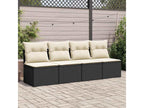 Domopure WFVI02398 2-piece black resin wicker garden furniture set with cushions