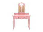 Dressing table and stool set, Rose, 100x40x146 cm, Paulownia wood, AILN16624
