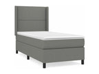Domopure bed base with mattress, dark grey, 90x200 cm, fabric, DRQG81447