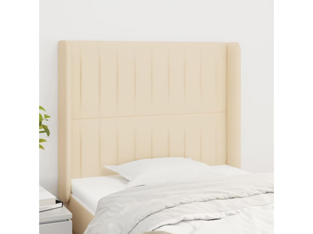 Tête de lit avec oreilles Crème 93x16x118/128 cm Tissu ZSHV61559