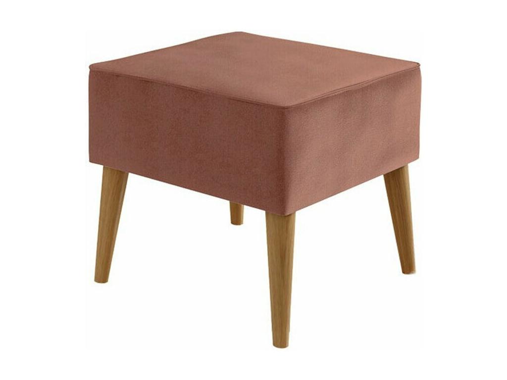 Domopure 205 Pink Pouf 41x45x45cm Upholstery Wooden Legs XRHT60781