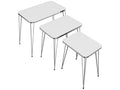 Set de 3 tables d'appoint Rudk Domopure rectangulaires gigognes blanc argent Domopure FKHE14071