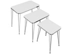 Set de 3 tables d'appoint Rudk Domopure rectangulaires gigognes blanc argent Domopure FKHE14071