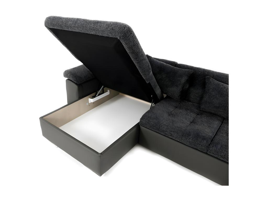 Canapé d'angle Domopure 114 Bleu Fonction de couchage Boîte de literie 348x205x76cm AZDV41288