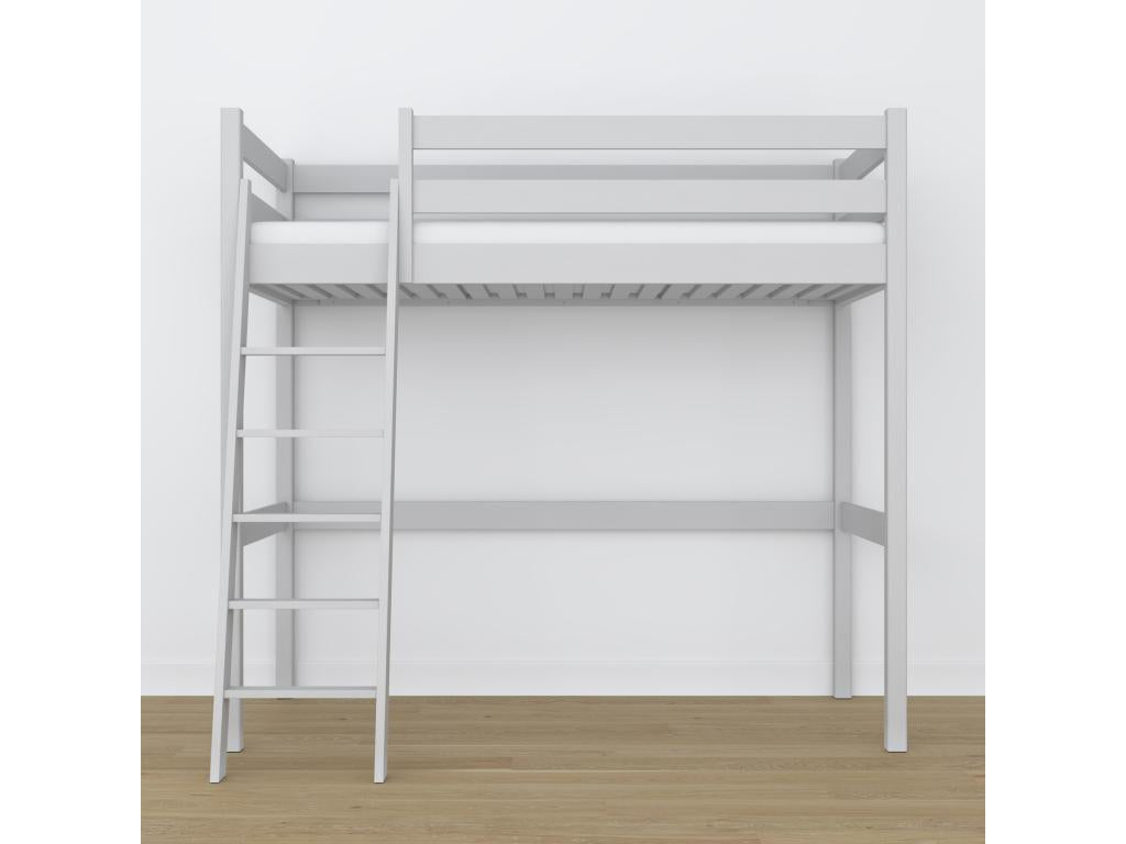 Wooden loft bed N03 Grey 90x200 OQDQ10018