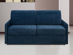 3-seater express convertible sofa in midnight blue velvet - Chicyla bed, 140 cm wide - 18 cm Chicyla mattress GKMN33969