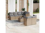 Garden furniture set with cushions, 8 pieces, beige woven resin NKMW90495