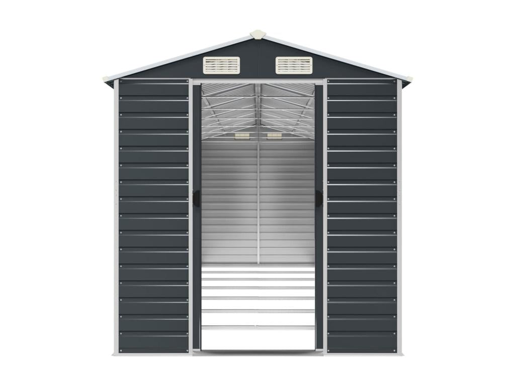 Abri de jardin anthracite 191x640x198 acier galvanisé KKUJ15001