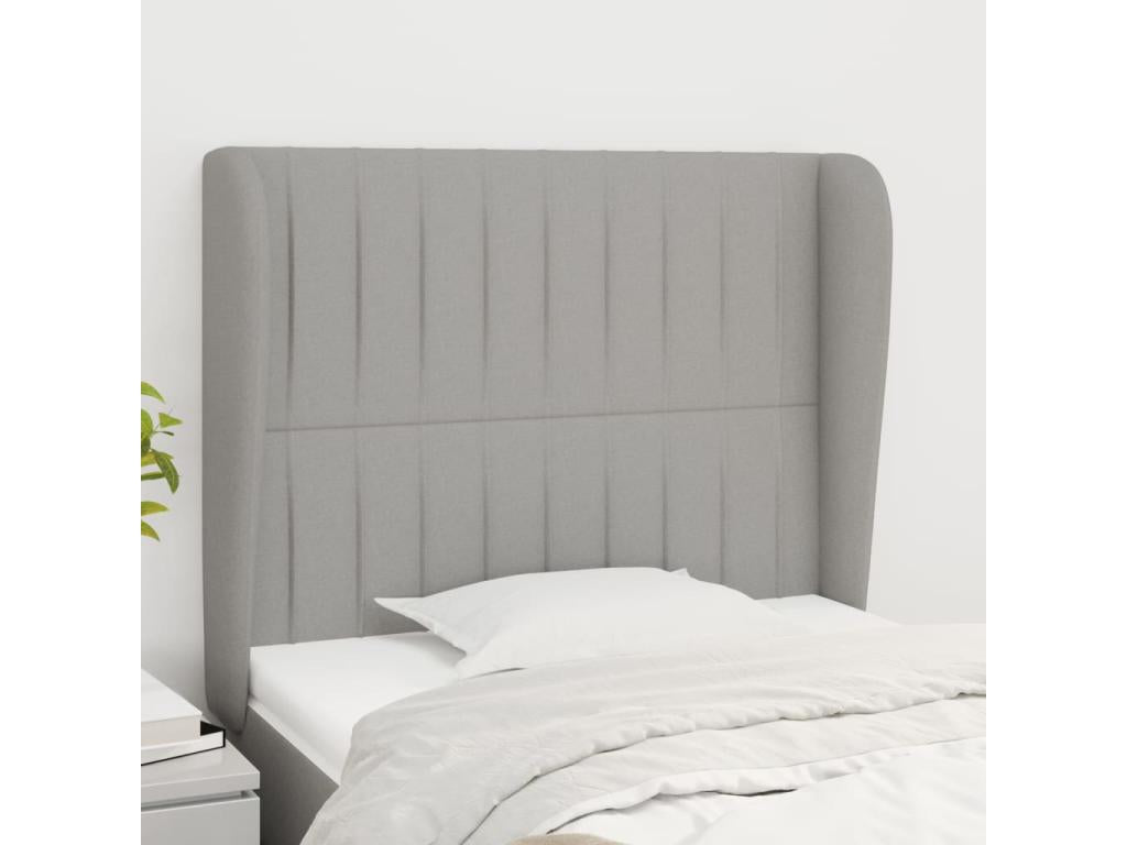 Tête de lit avec oreilles Gris clair 93x23x118/128 cm Tissu OBCT99768