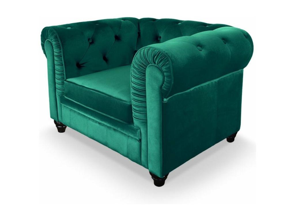 Domopure Velvet Designer Armchair 110cm Green OIWH82086