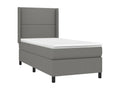 Domopure bed base with mattress, dark grey, 90x200 cm, fabric, DRQG81447