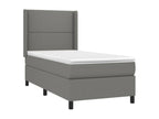 Domopure bed base with mattress, dark grey, 90x200 cm, fabric, DRQG81447