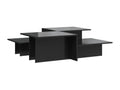 Tables basses 2 pcs noir brillant bois d'ingénierie HFOM47448
