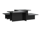 Tables basses 2 pcs noir brillant bois d'ingénierie HFOM47448