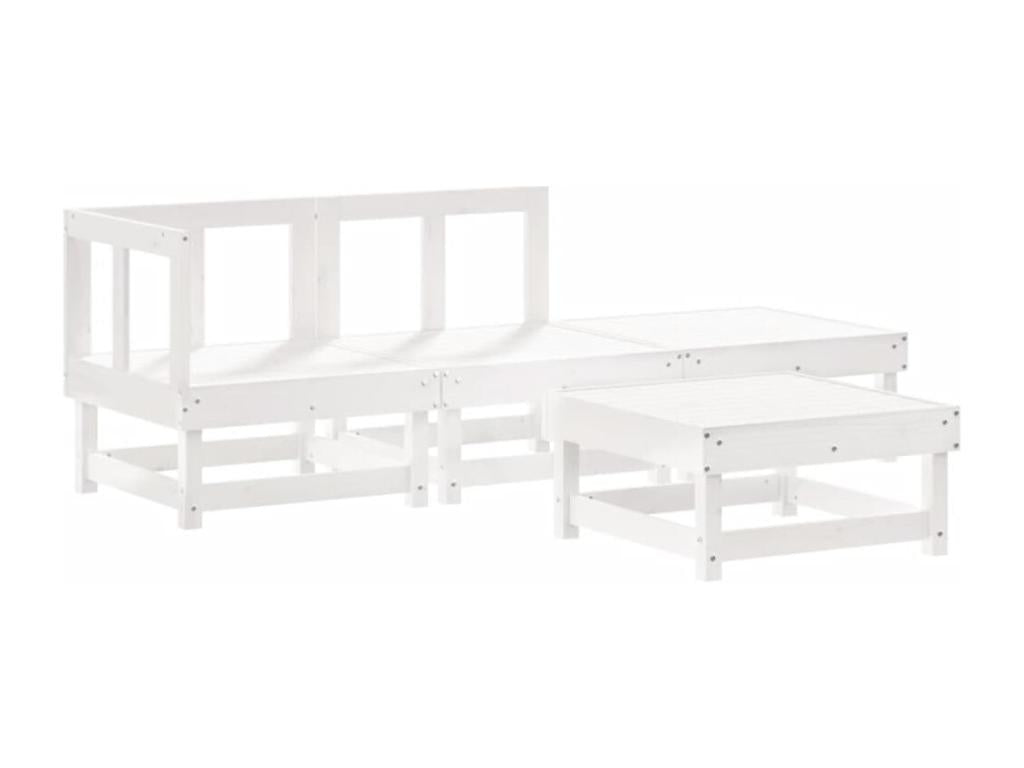 4-piece garden furniture set, white, solid pine wood DTWQ92962