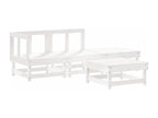 4-piece garden furniture set, white, solid pine wood DTWQ92962
