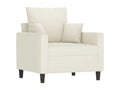 Cream Armchair 60 cm Velvet EBCJ31779