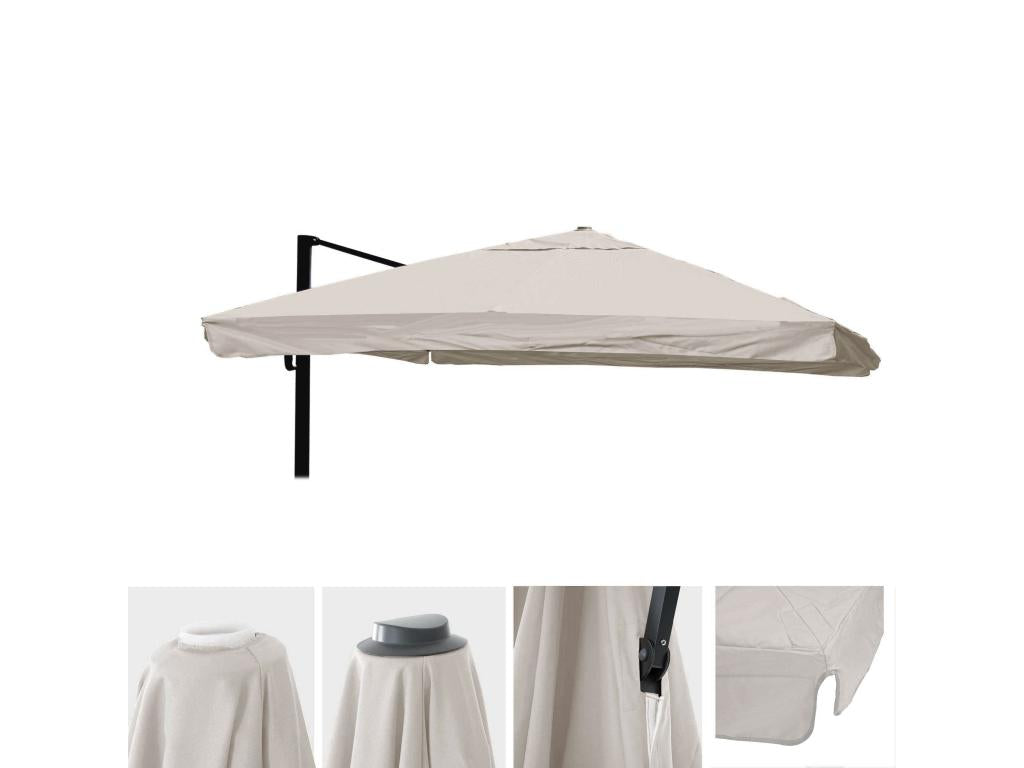 Replacement canopy for Chicyla-A96 3x4m parasol, cream grey, BUGX29480