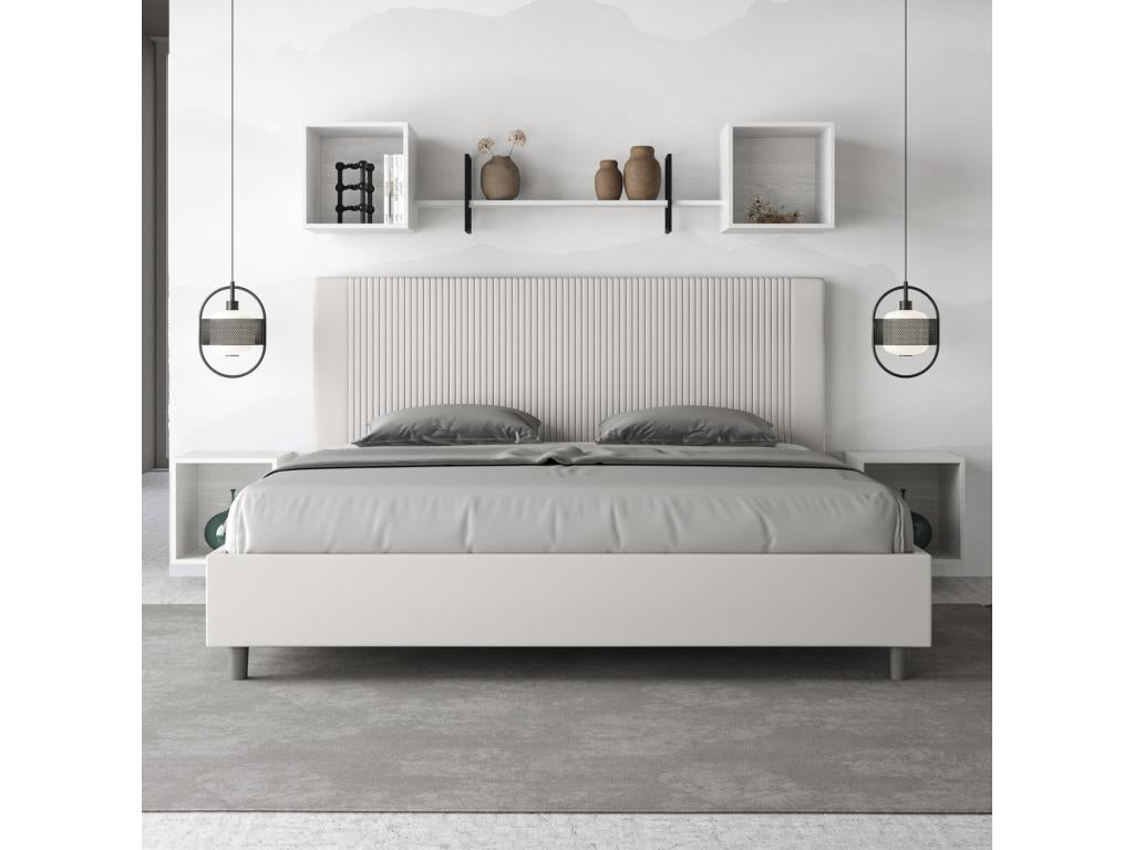 Domopure storage bed, 200x210 cm, white faux leather, Domopure IMAY80571